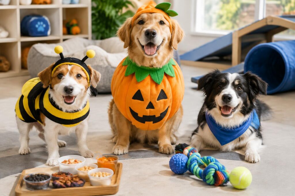 Petco Free October Events: Costume Contest, Samples, Puppy Playtime & More — AI-generated illustrative scene