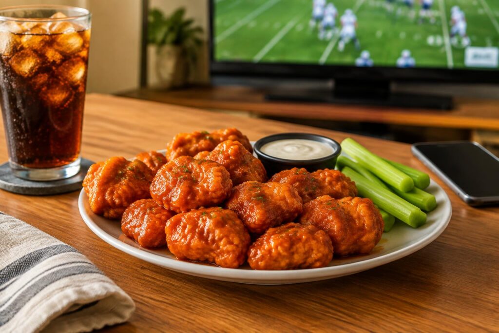 Applebee's NFL Season Wing Ticket: Free Boneless Wings Weekly with $15 Online Purchase — AI-generated illustrative scene