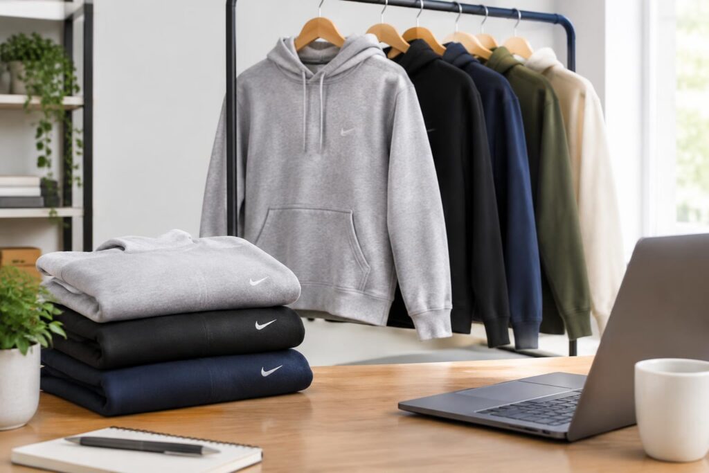 Nike Hoodies & Sweatshirts Starting at $16.50 with Free Shipping at Zappos — AI-generated illustrative scene