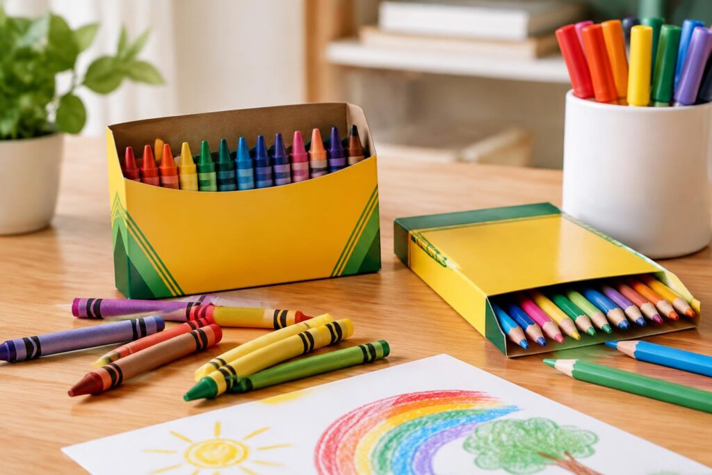 Get $40 Back in Staples Rewards on $40 Crayola Purchases Through October 17 — AI-generated illustrative scene