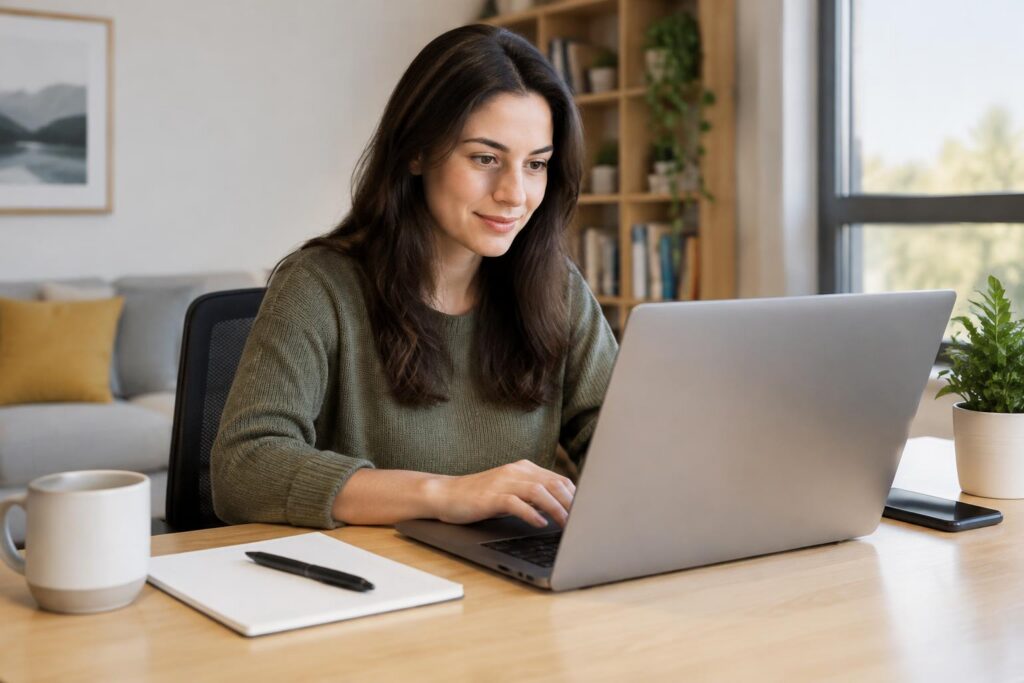 Work From Home with TELUS Digital: Earn $14/Hour as a Content Reviewer — AI-generated illustrative scene