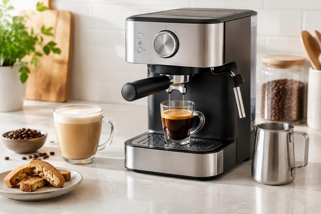 Espresso Machines at Kohl's Starting $95 Plus Kohl's Cash Rewards — AI-generated illustrative scene