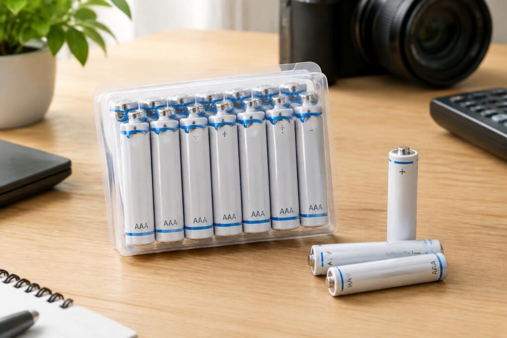 16-Ct Panasonic Eneloop AAA Rechargeable Batteries — AI-generated illustrative scene