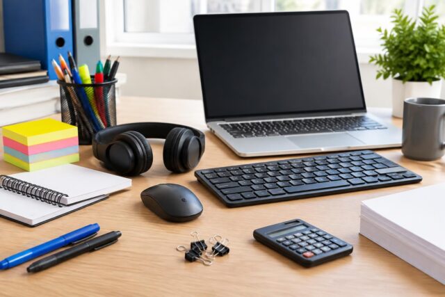 Woot! Computer & Office Supplies Blowout: Up to 80% Off Plus Extra 30% Off When You Buy 3+ Items — AI-generated illustrative scene