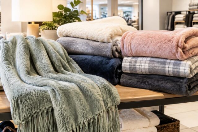 Premier Comfort Cozy Throws & Wraps Starting at $9.99 at Macy's — AI-generated illustrative scene