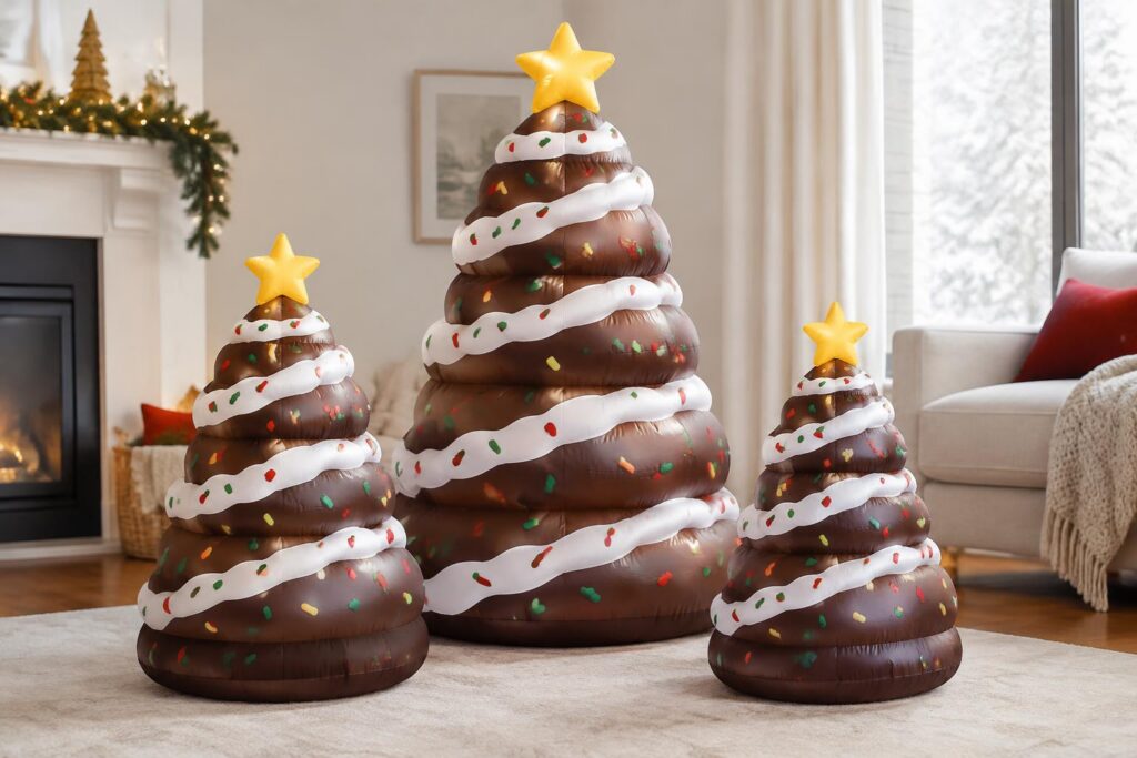 NEW COLORS AVAILABLE! Little Debbie Snack Cake Tree Inflatables — AI-generated illustrative scene