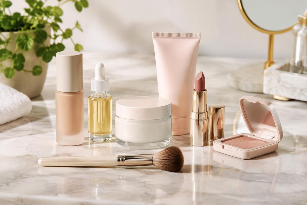 50% Off Select Revolve Beauty Products with Code RBEAUTY — AI-generated illustrative scene