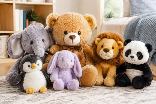 $10 Off $30+ Plush Toys at Woot with Code PLUSHTEN — AI-generated illustrative scene