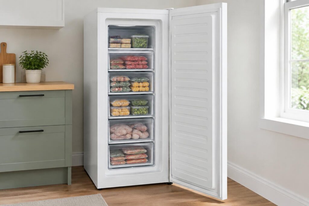 Frigidaire 6.5 Cu. ft. Upright Freezer Now — AI-generated illustrative scene