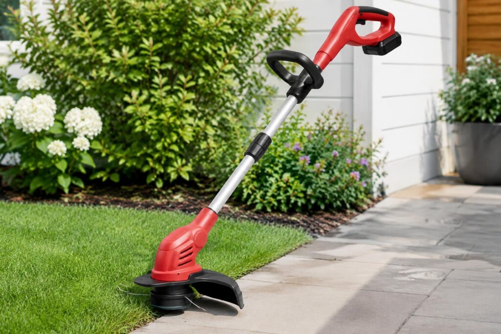 Homelite 12V 10" Cordless String Trimmer/Edger for $29 at Home Depot Today Only — AI-generated illustrative scene