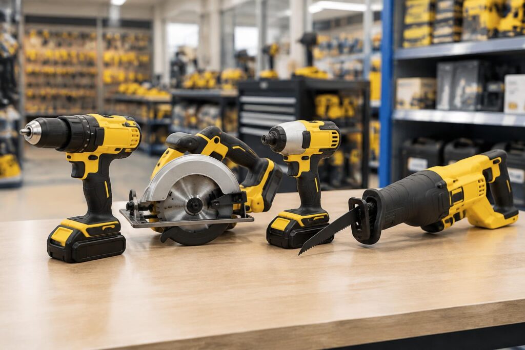 Dewalt Buy One Get Three Free Tools at Lowe’s — AI-generated illustrative scene