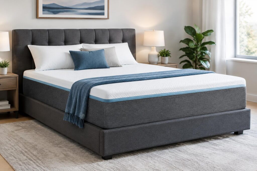 12-Inch Cooling Gel Memory Foam Queen Mattress — AI-generated illustrative scene