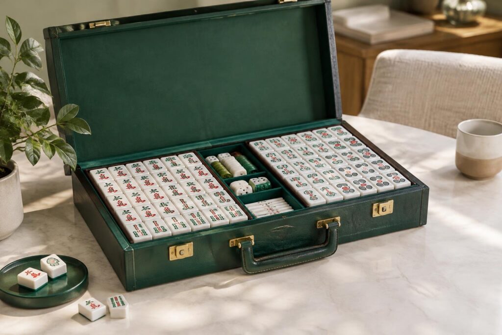 Maison Lude Limited Edition 160-Piece Mahjong Set — AI-generated illustrative scene