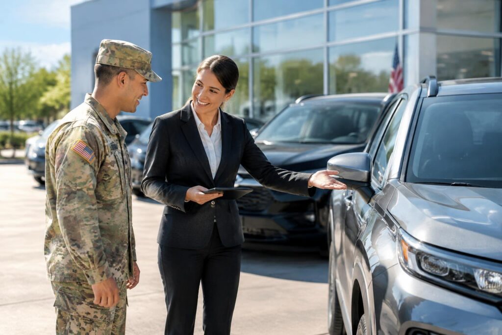 Exclusive Military Discounts and Bonuses on Car Purchases in 2026 — AI-generated illustrative scene