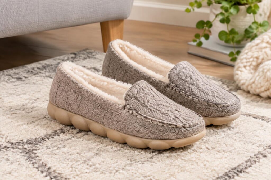 MUK LUKS Women’s Bubble Sole Loafer Slipper — AI-generated illustrative scene