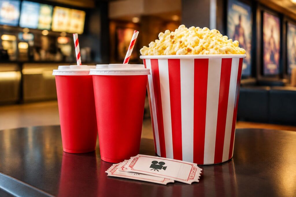 Save Big on AMC Movie Tickets with Popcorn Combo for $23.56 — AI-generated illustrative scene