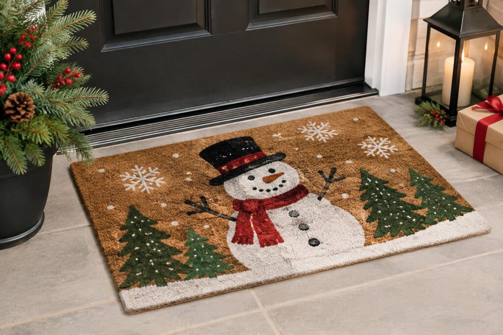 New Walmart Christmas Doormats — AI-generated illustrative scene