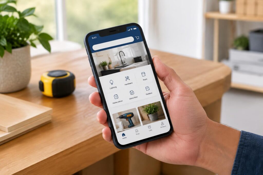 Get $10 in Free MyLowe's Money by Downloading the Lowe's App — AI-generated illustrative scene