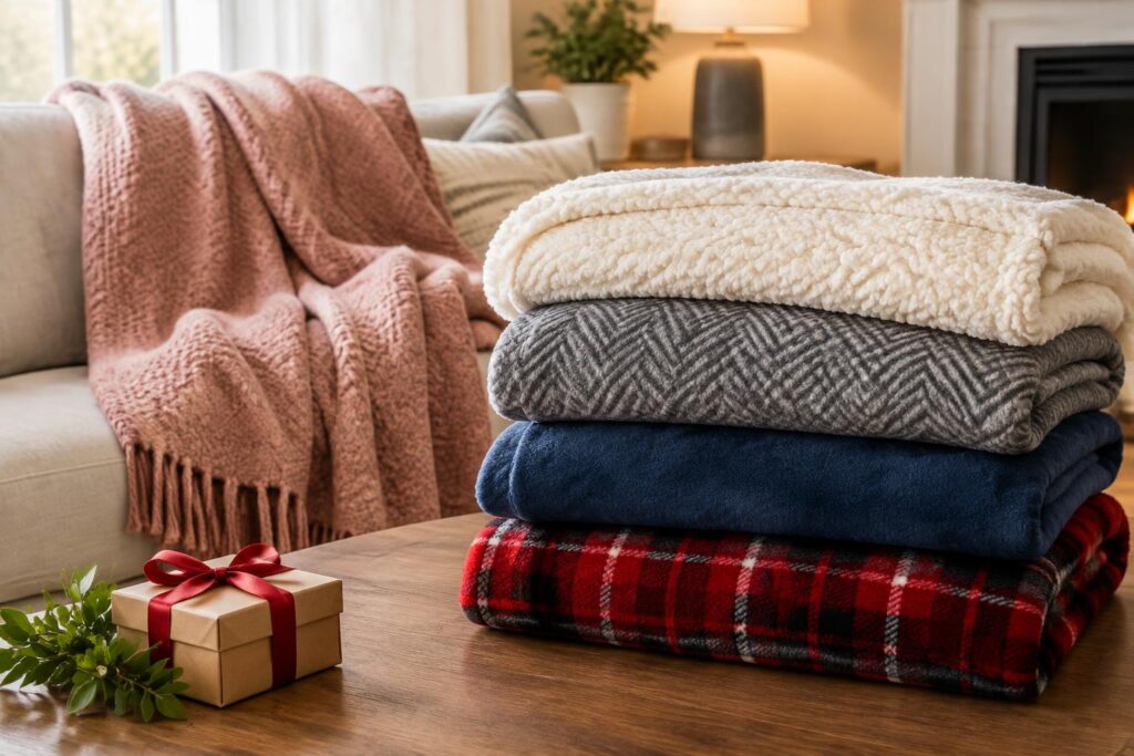 Macy's Throw Blankets Starting at $9.99 – Cozy Comfort for You and Gift Giving — AI-generated illustrative scene
