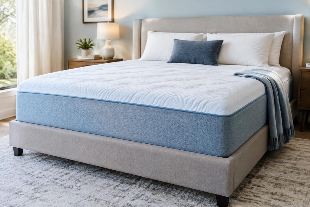 Novilla AiryFlow Cooling Hybrid Mattress from $212.50 with Promo Code — AI-generated illustrative scene