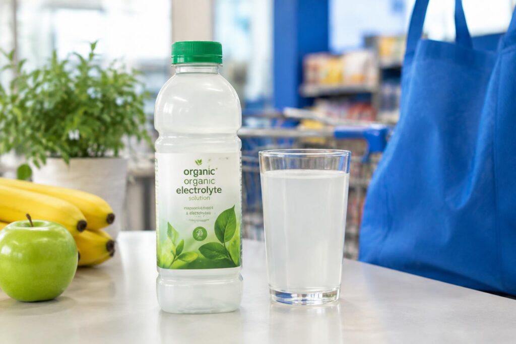 Save on Gerberlyte Organic Electrolyte Solution at Walmart + Earn Walmart Cash — AI-generated illustrative scene