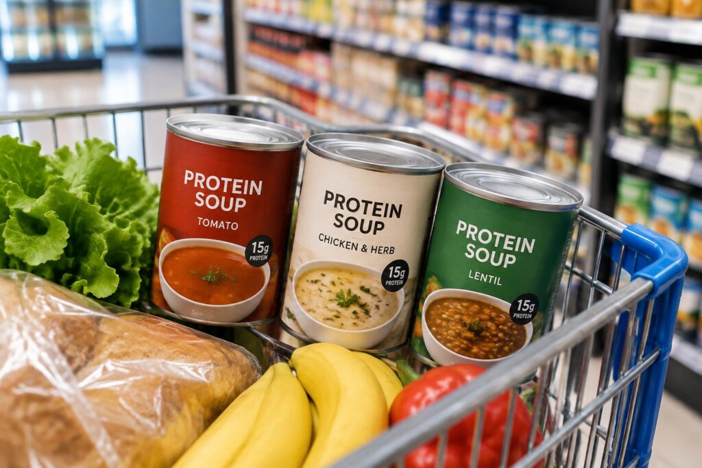 Campbell's Protein Soups for $1.97 at Walmart via Walmart Cash — AI-generated illustrative scene