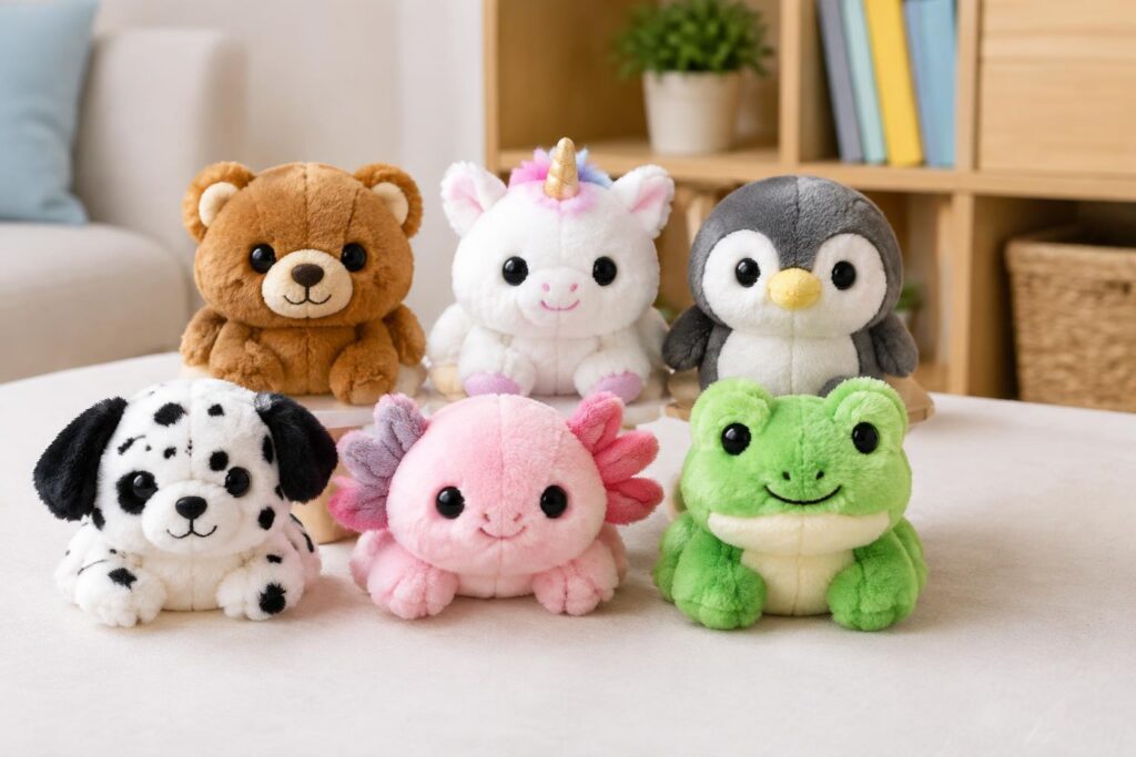 Build-A-Bear Micro Mini Beans Plush 6 Pack — AI-generated illustrative scene