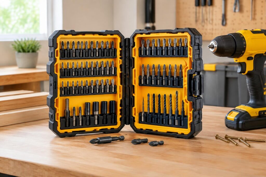 DEWALT Elite Series 100-Piece Impact Driver Bit Set for $39.xx at Lowe's — AI-generated illustrative scene