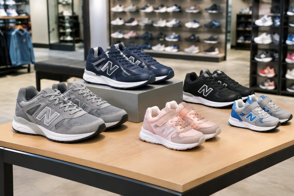 New Balance Shoe Sale at Finish Line – Up to 60% Off Styles for the Whole Family! — AI-generated illustrative scene