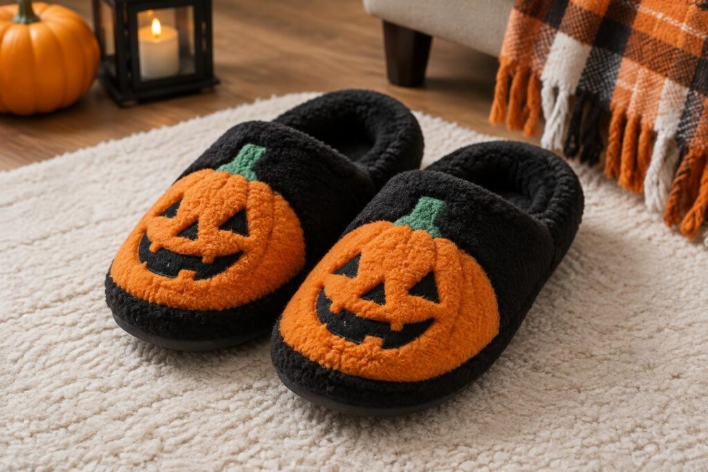 Women’s Halloween Slippers — AI-generated illustrative scene