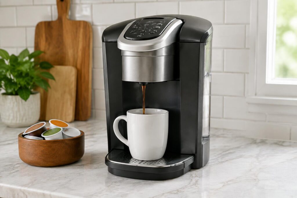 Keurig K-Elite K-Cup Pod Coffee Maker — AI-generated illustrative scene