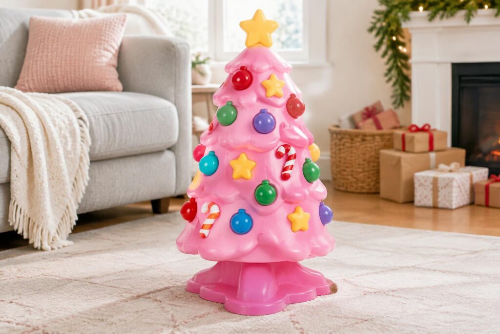 Step2 My First Christmas Tree in PINK — AI-generated illustrative scene