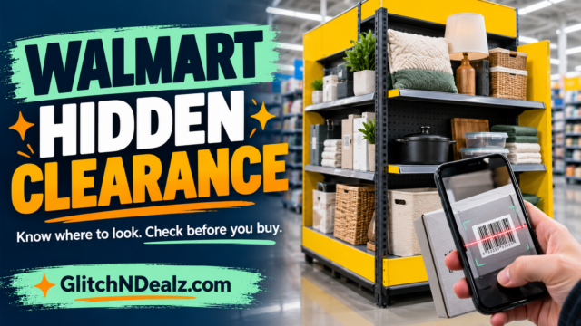 Illustration of household clearance shopping and barcode checking