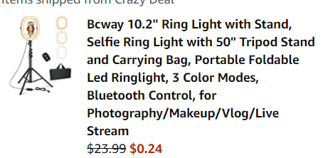 Selfie Ring Light 99% Off with Code on Amazon! RUN!