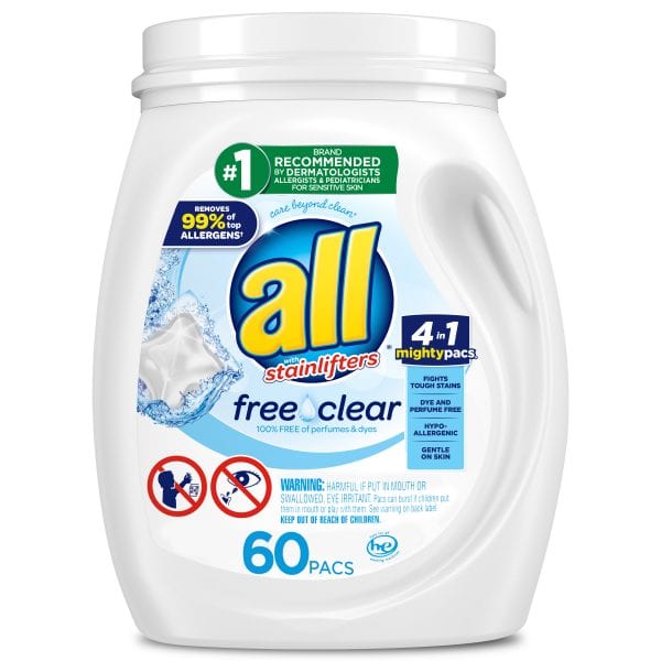 Walmart FREEBIE! 3 FREE All Mighty Pacs Laundry Detergent 60 Ct Tubs!