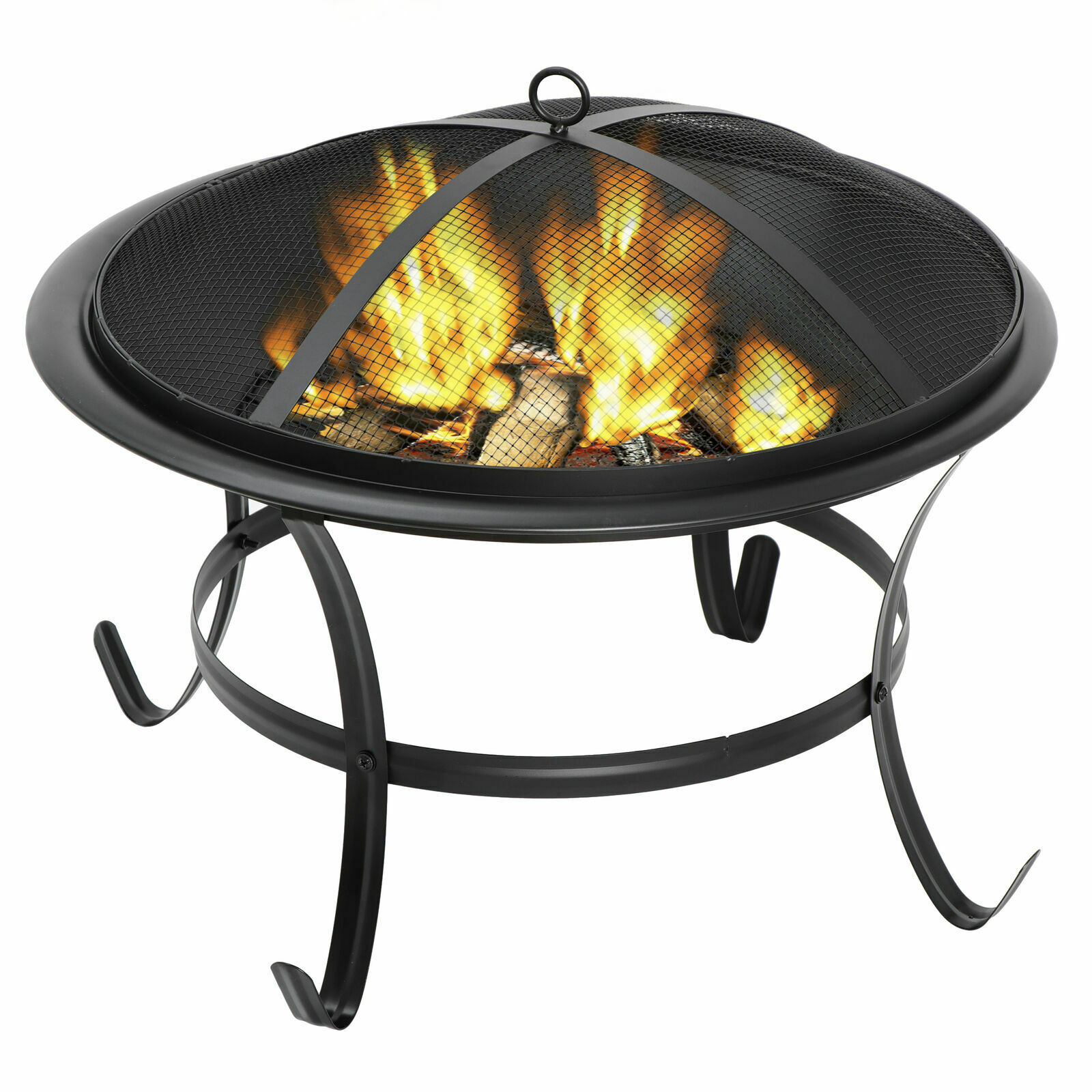 22" Fire Pit Heater Backyard Wood Burning Patio Deck Stove Fireplace Table