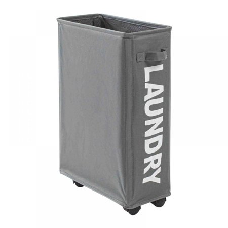 22-Inches Rolling Slim Laundry Hamper w/Wheels Clothes Basket Tall Thin Dirty Clothes Bin Storage Basket w/4 color