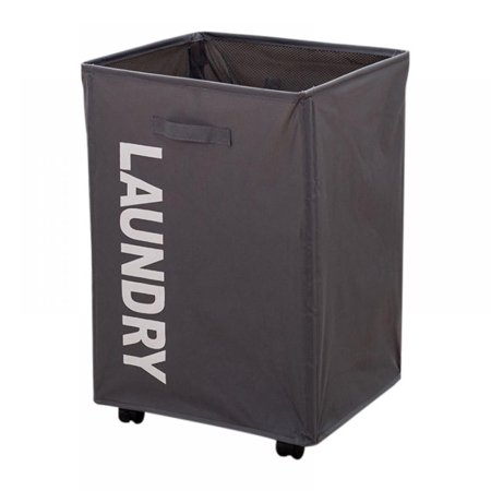 22" Rolling Laundry Basket w/ Handle on Wheels,Foldable Laundry Hamper, Collapsible Laundry Sorter,Organizer,Tall Storage Bin