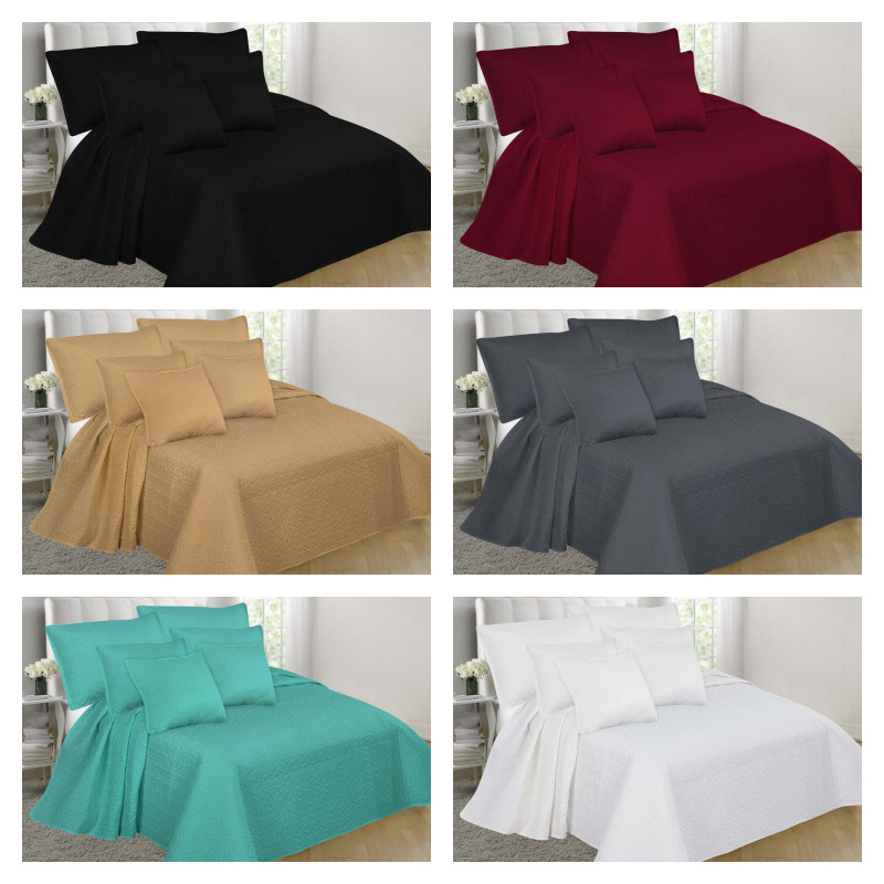 2/3 PC Stippling Stitch Bed Dressing Bedding Quilt Set Bedspread W/Shams NENA