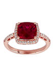 2.5 Lab Created Ruby and Diamond Ring in 14K Pink Gold on Sale At Belk