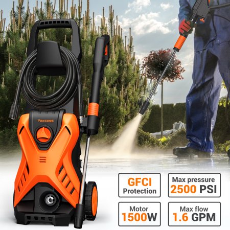 2500PSI Electric Pressure Washer 1.76GPM 1500W Electric Pressure Washer with 26Ft Hose 35Ft Cord GFCI Protection