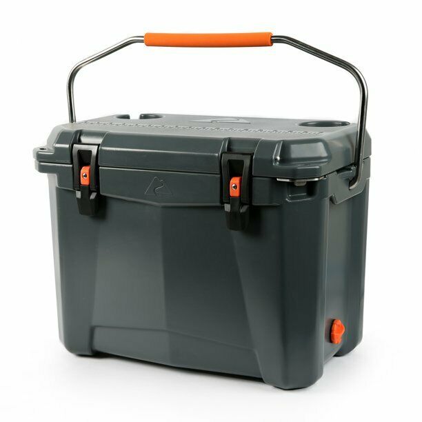 26 Quart High Performance Roto-Molded Cooler with Microban Grey Ozark Trail