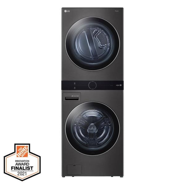 27 in. Black Steel WashTower Laundry Center with 4.5 cu. ft. Front Load Washer and 7.4 cu. ft. Electric Dryer