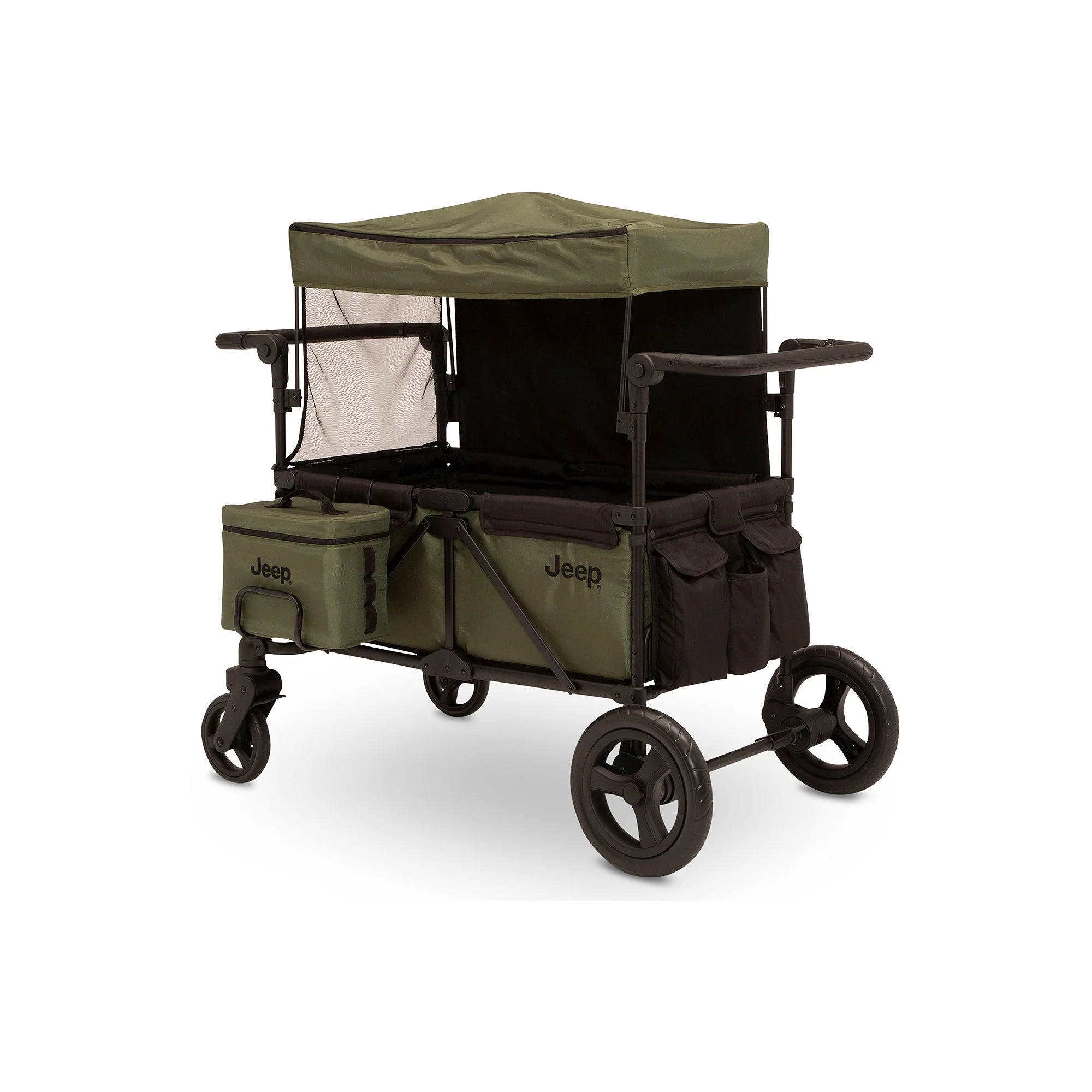 FLASH DEAL WILL SELLOUT! – Jeep Deluxe Wrangler Wagon Stroller with Cooler Bag and Parent Organizer