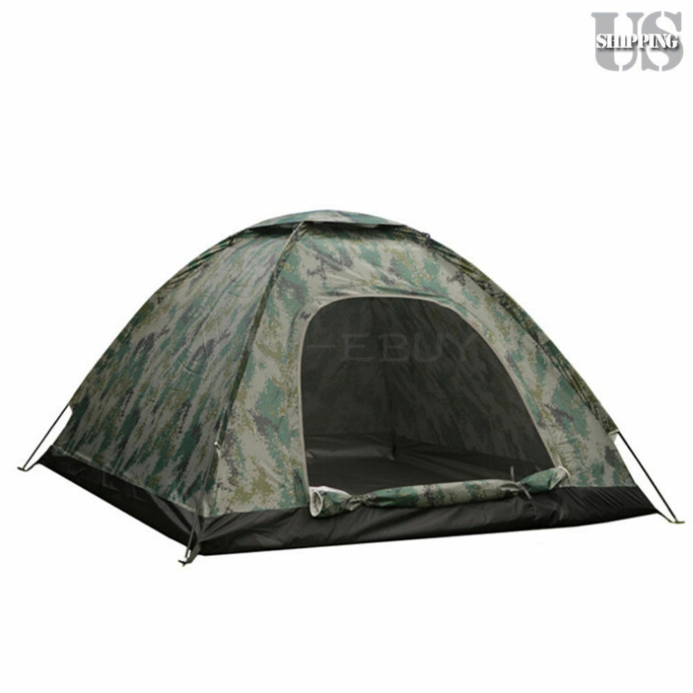 3-4 Person Outdoor Camping Waterproof 4 Season Family Tent Camouflage Hiking US