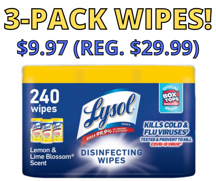 3-Pack Lysol Disinfectant Wipes! HOT SAVINGS!