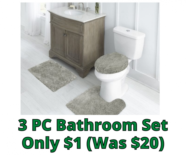 Walmart Clearance 3 PC Bathroom Set Only $1 (Was $20)