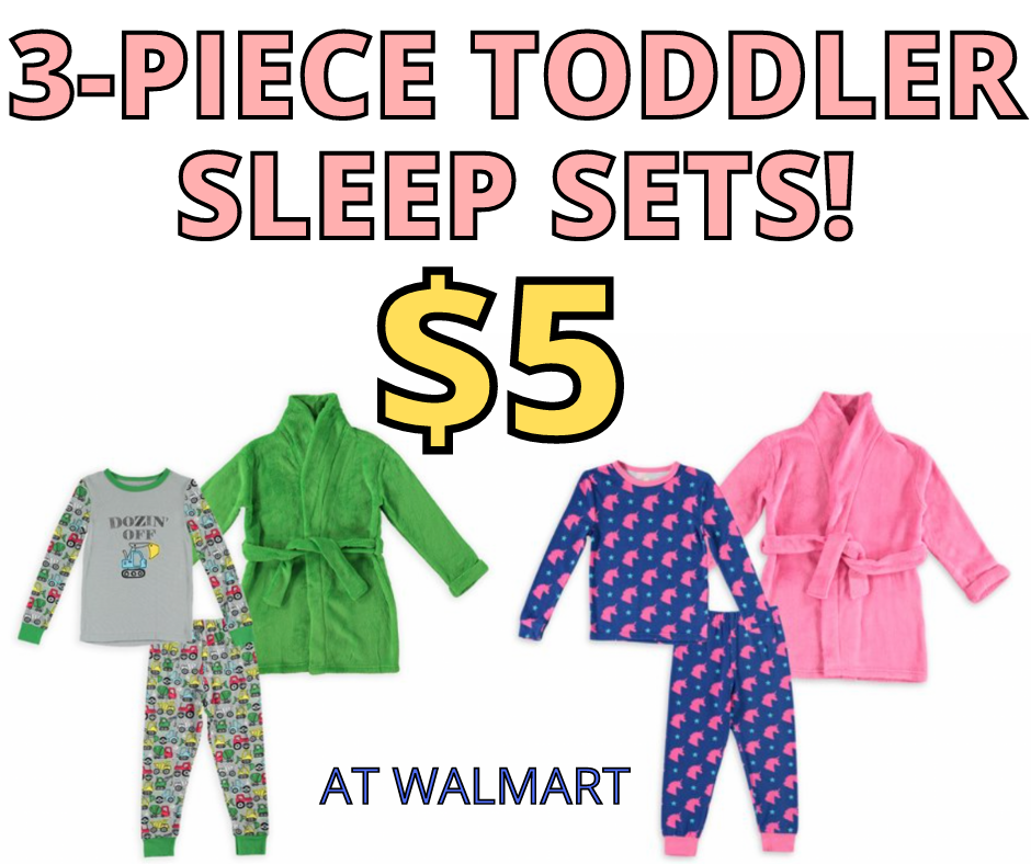 3-Piece Toddler PJ Sets! $5 At Walmart!