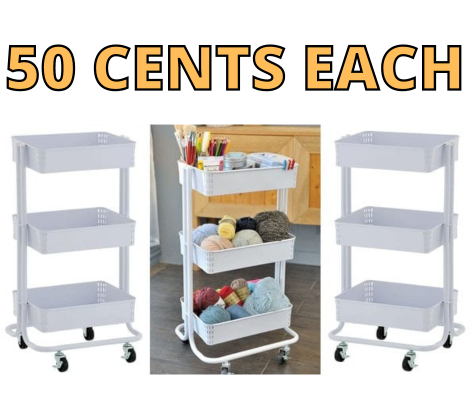 OMG RUNNN!! 3-Tier Cart Clearance – Just 50 Cents At Walmart