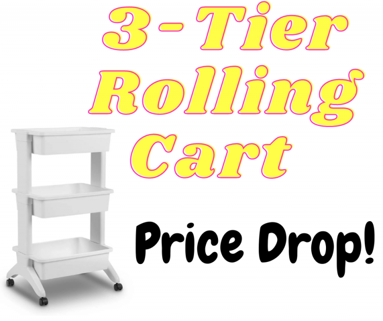 3-Tier Rolling Cart ONLY $11 SALE PRICE at Target!